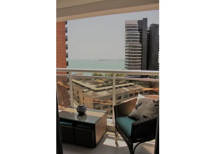Flat no mais novo edifício conceito com linda vista mar !!!